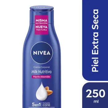 Imagen de Crema Corporal Nivea Milk Nutritiva 5 En 1 Para Piel Extra Seca x250ml un producto de Cuidado de la Piel.