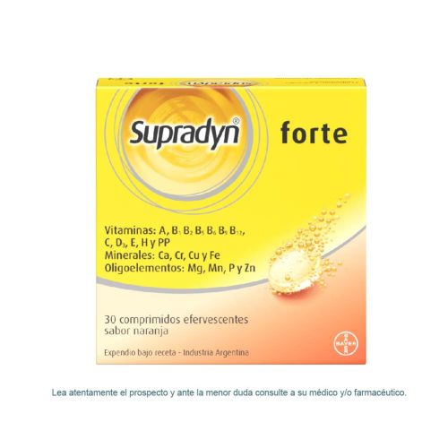 Foto de producto: Supradyn Forte Multivitamínico x 30 Comprimidos Efervescentes Sabor Naranja